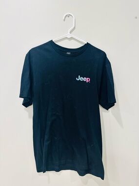Gildan Black Tee with Pastel Blue and Pink Jeep Logo